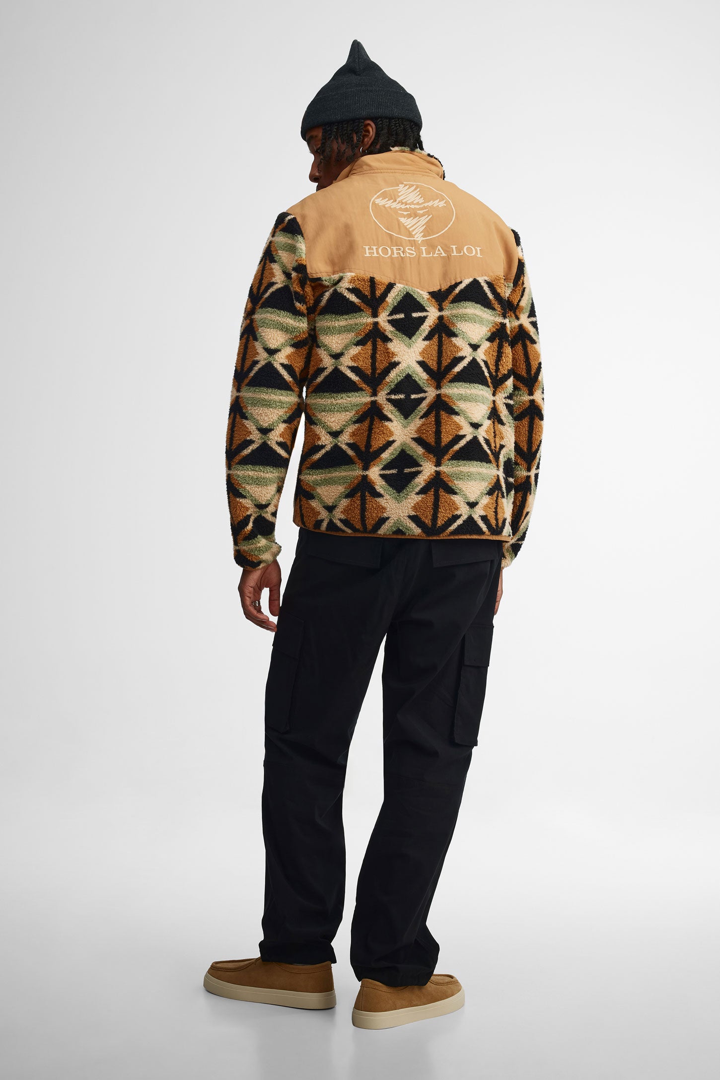 High-collar plush pullover for men