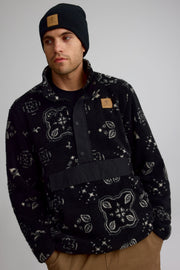 High-collar plush pullover for men