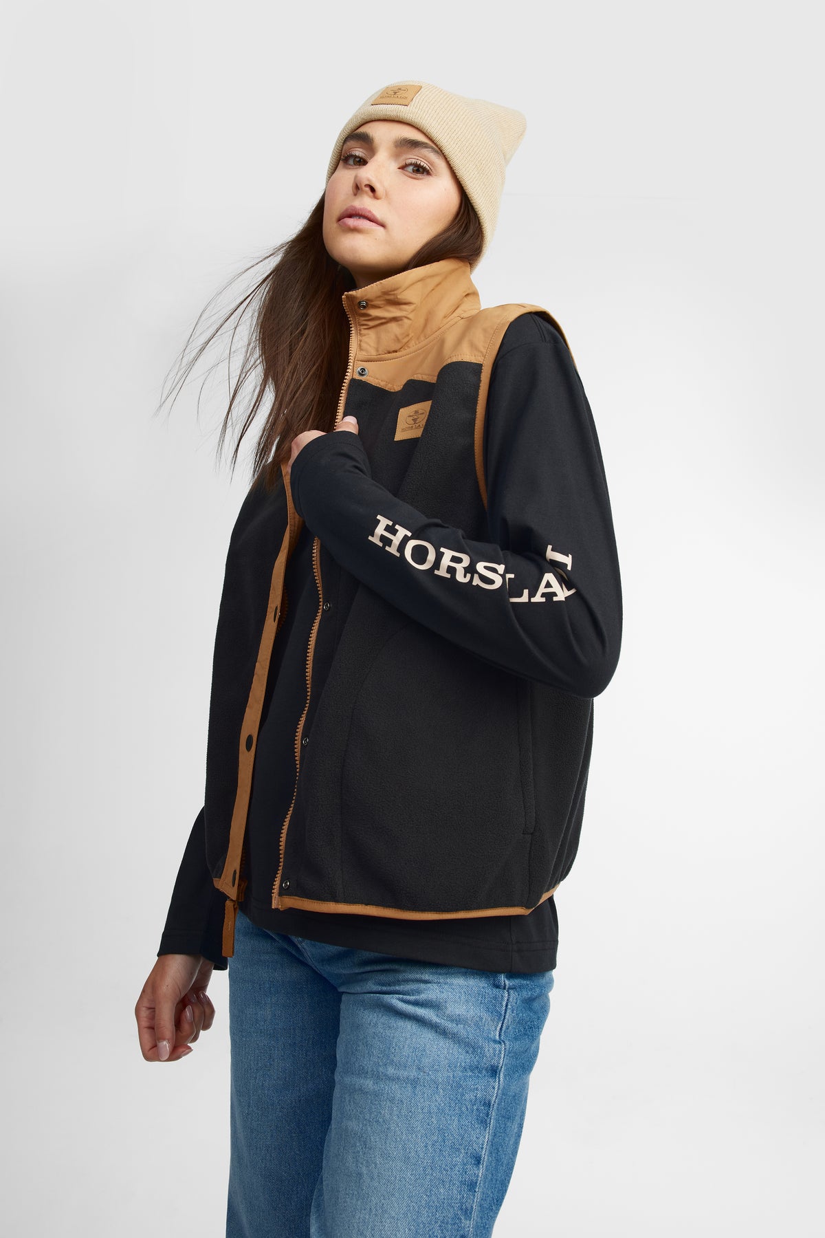 Veste sans manches en polaire pour femme