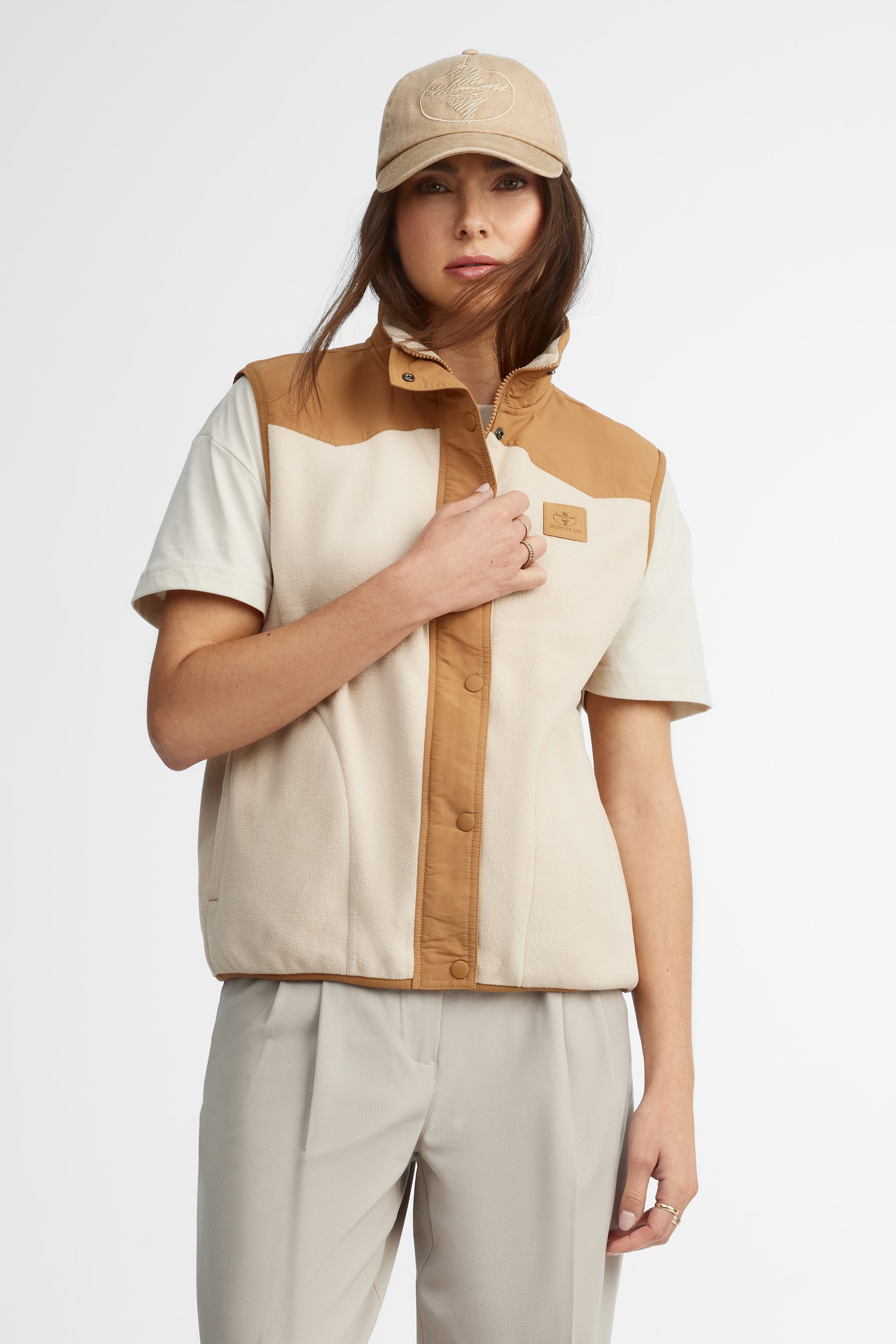 Veste sans manche en polaire pour femme