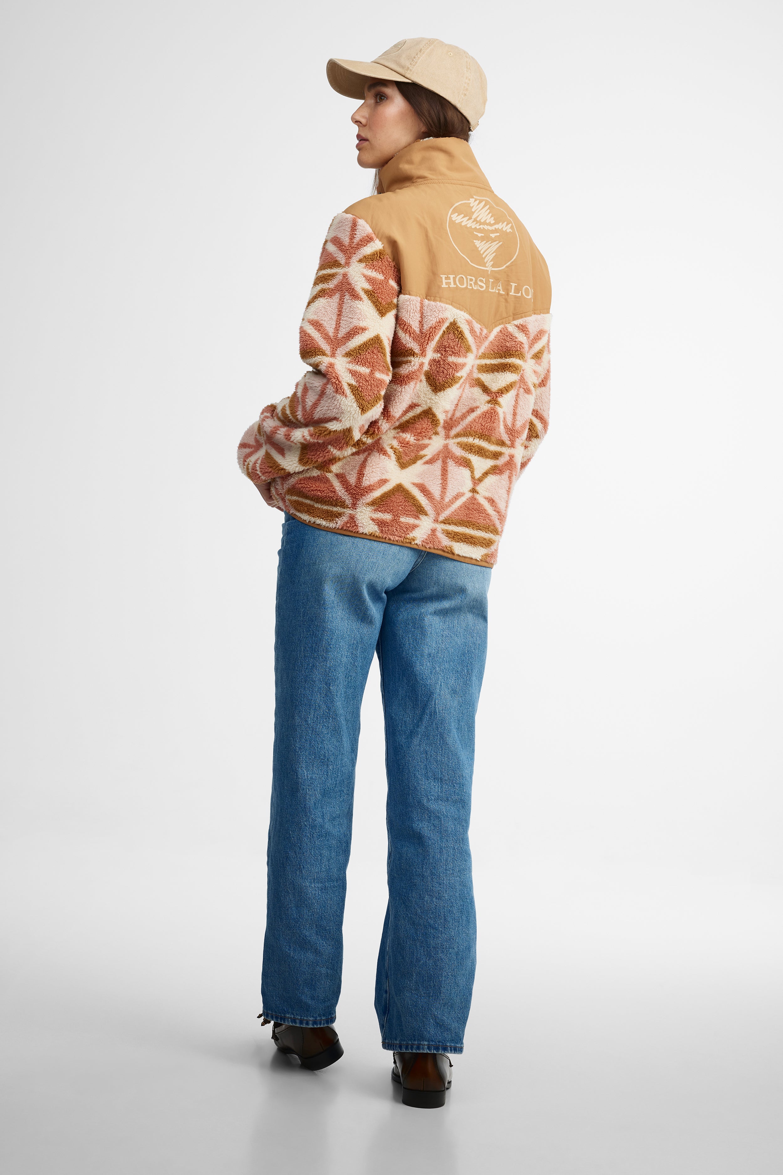 High-collar plush pullover for women