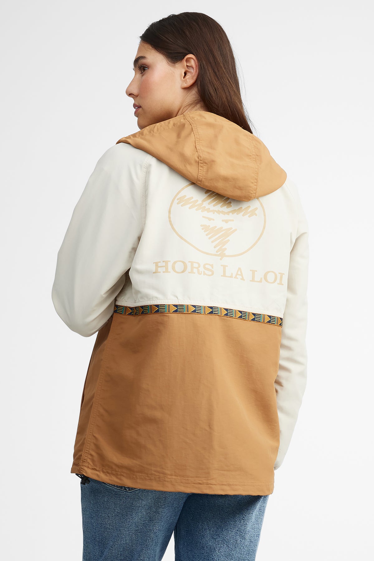 Retro windbreaker anorak for women