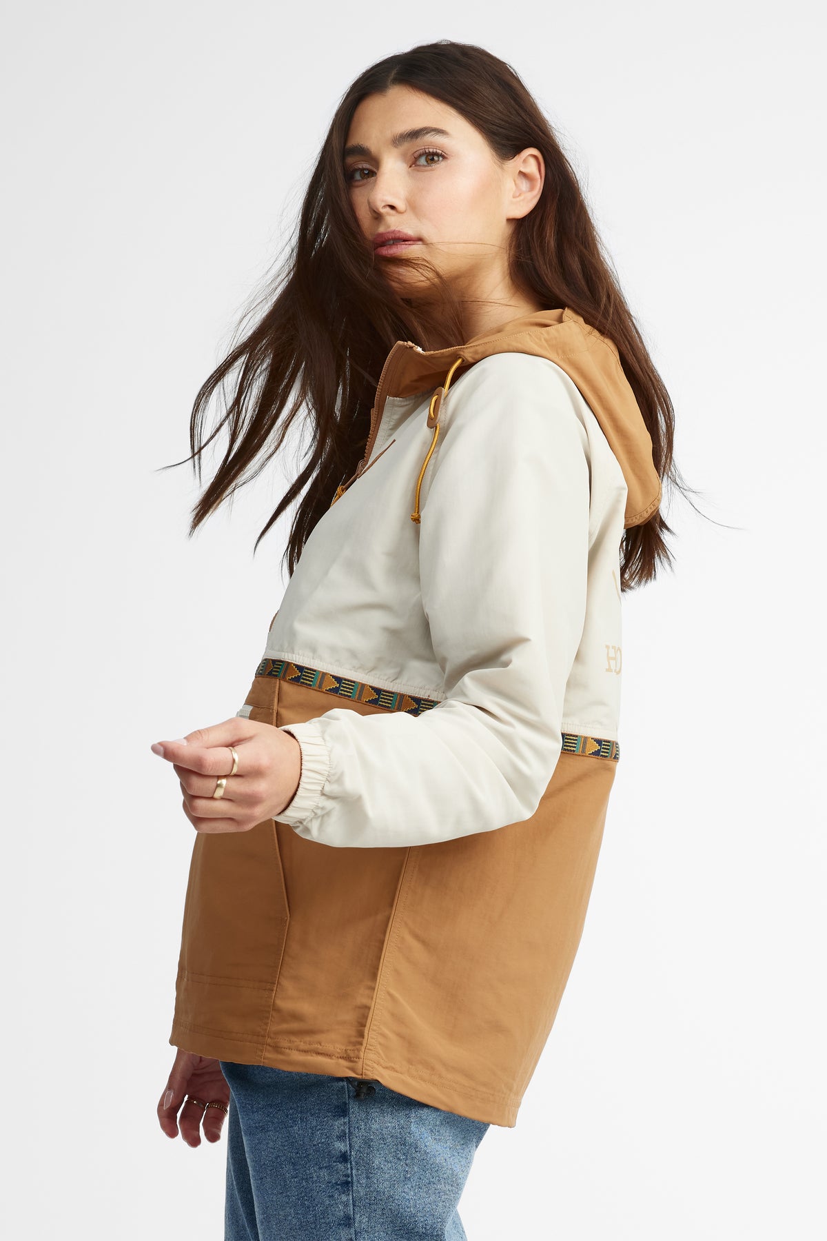 Retro windbreaker anorak for women