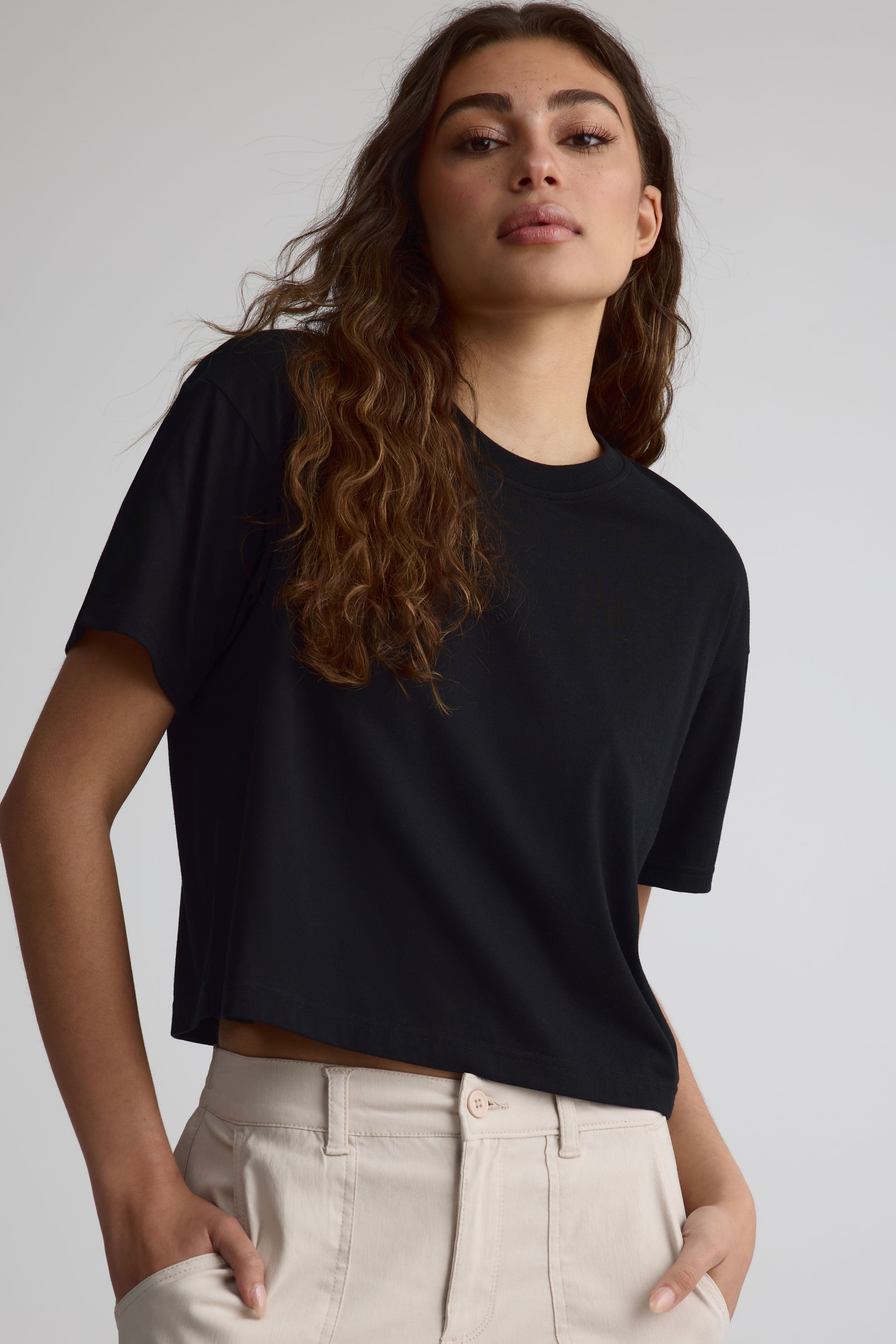 T-shirt écourté pour femme