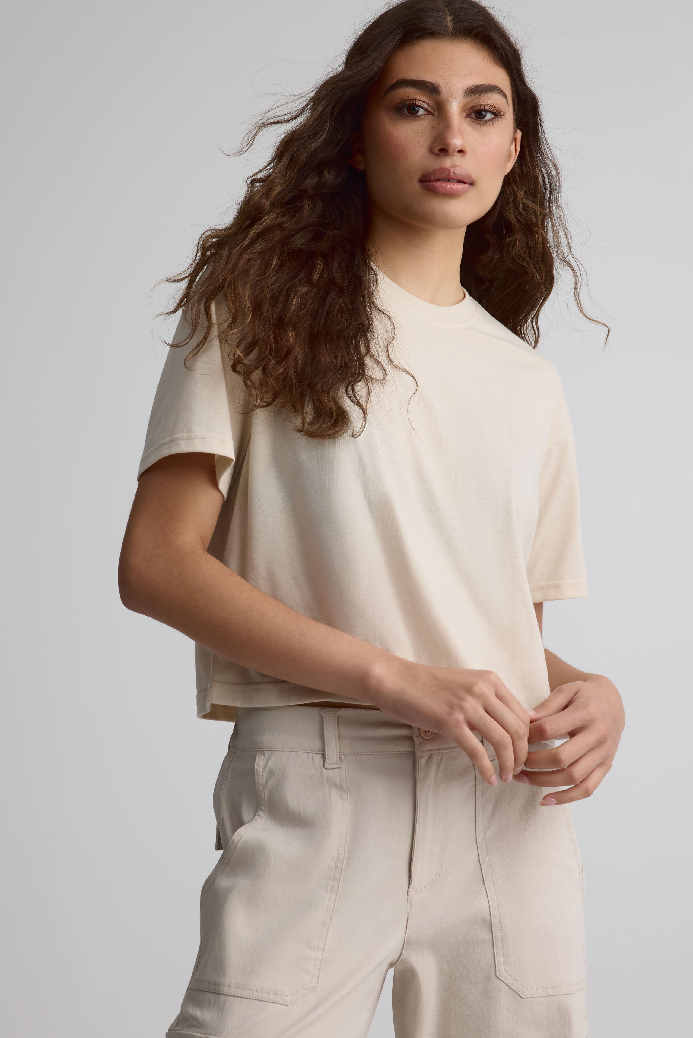 T-shirt écourté pour femme