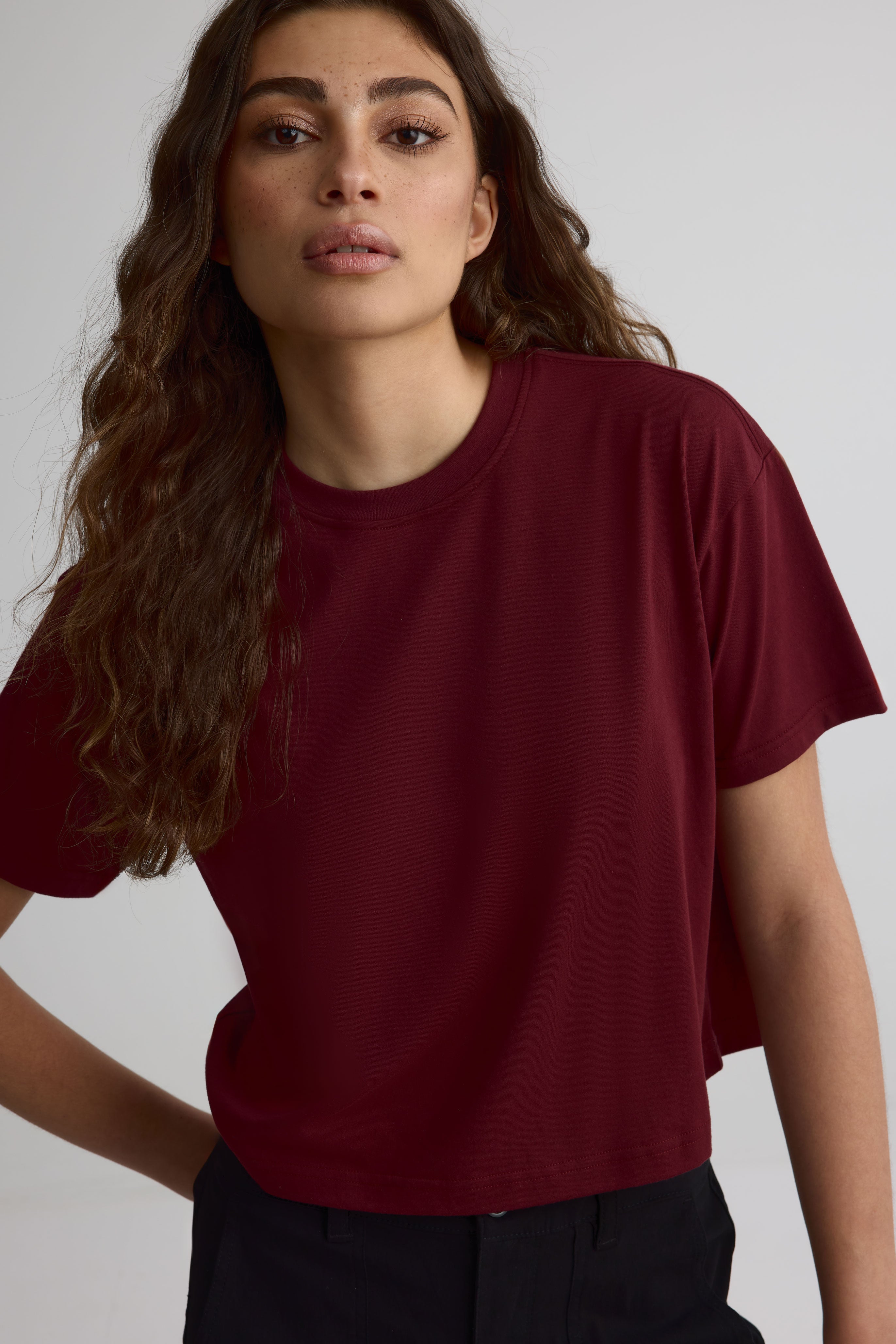 T-shirt écourté pour femme