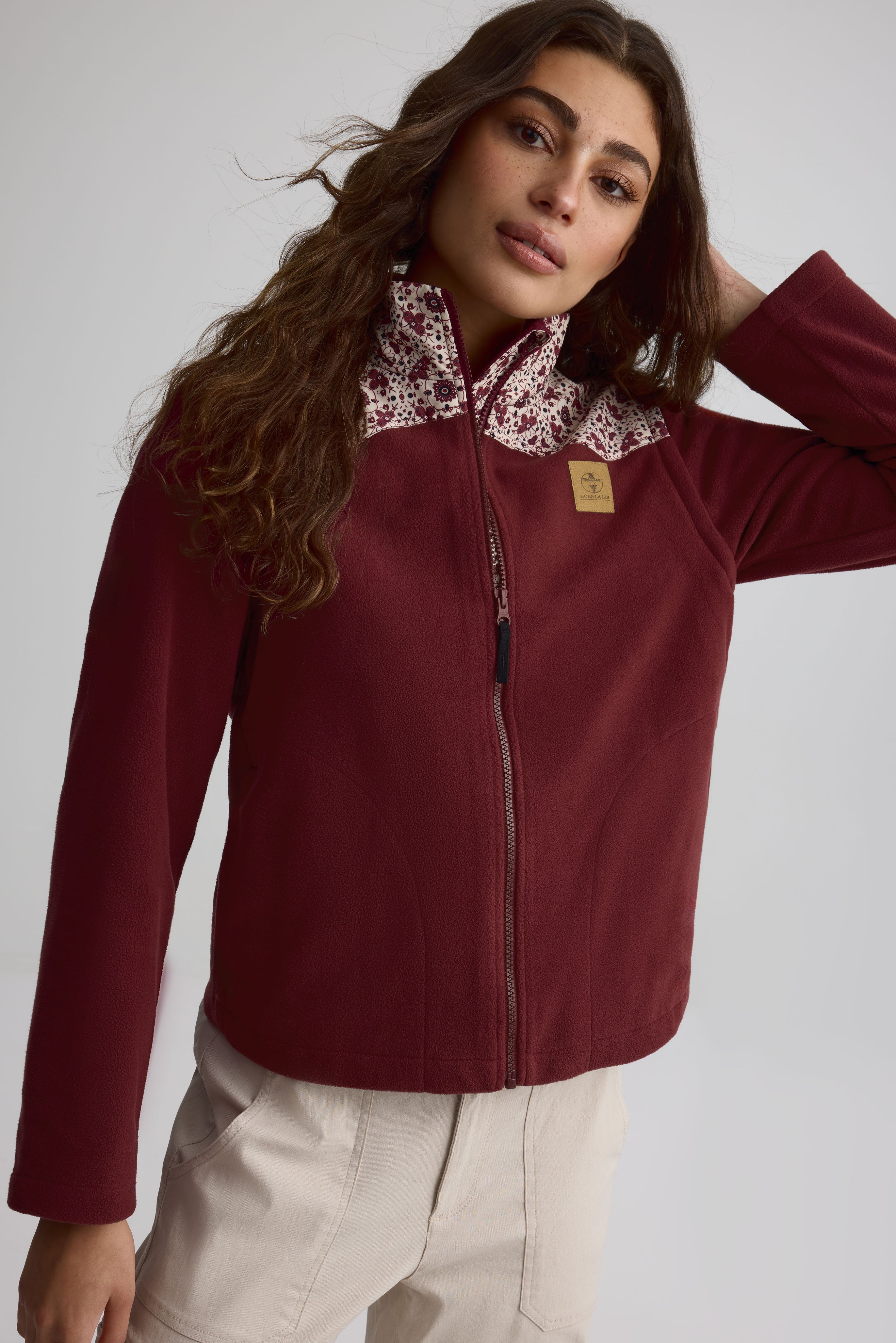 Veste en laine polaire à manches amovibles pour femme