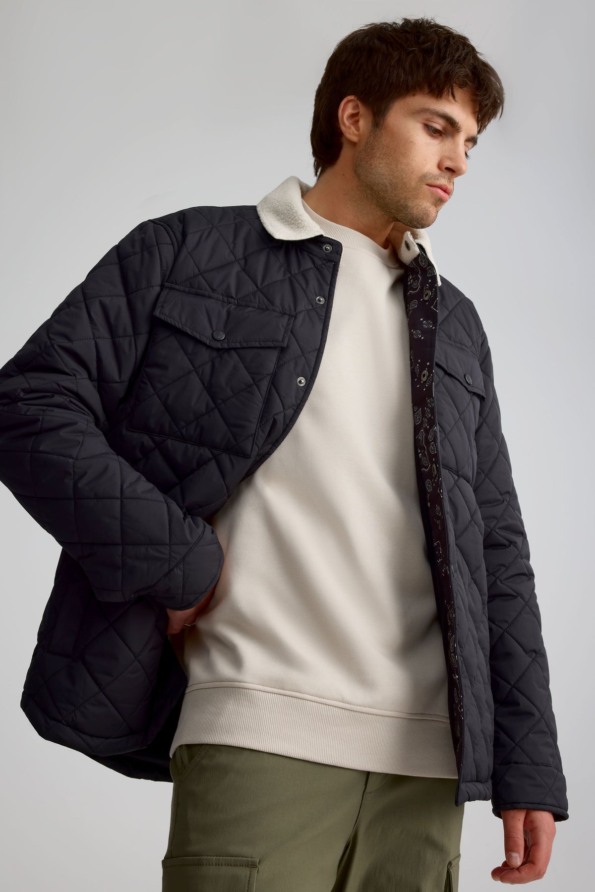 Surchemise avec col en sherpa pour homme