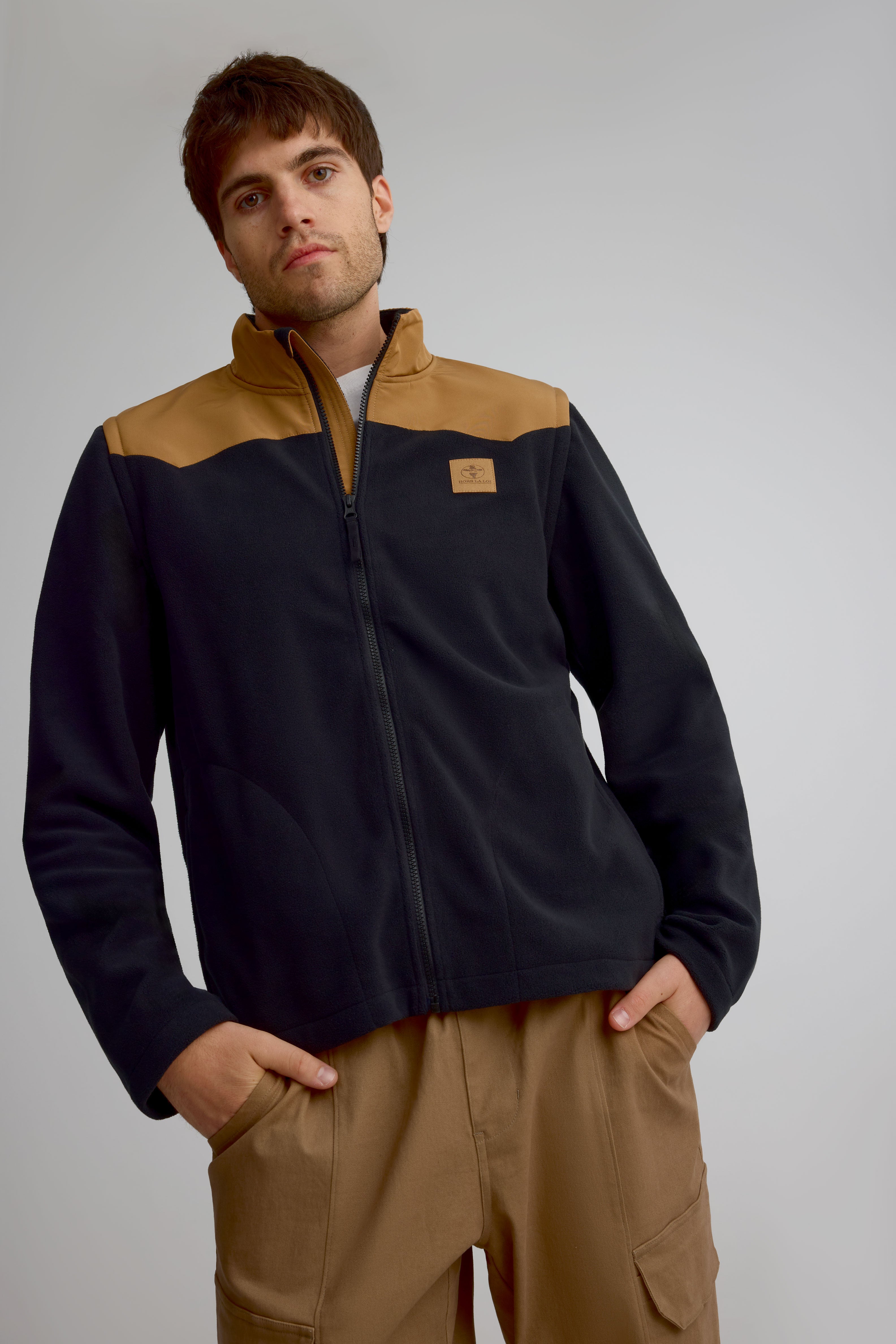 Veste en laine polaire à manches amovibles pour homme