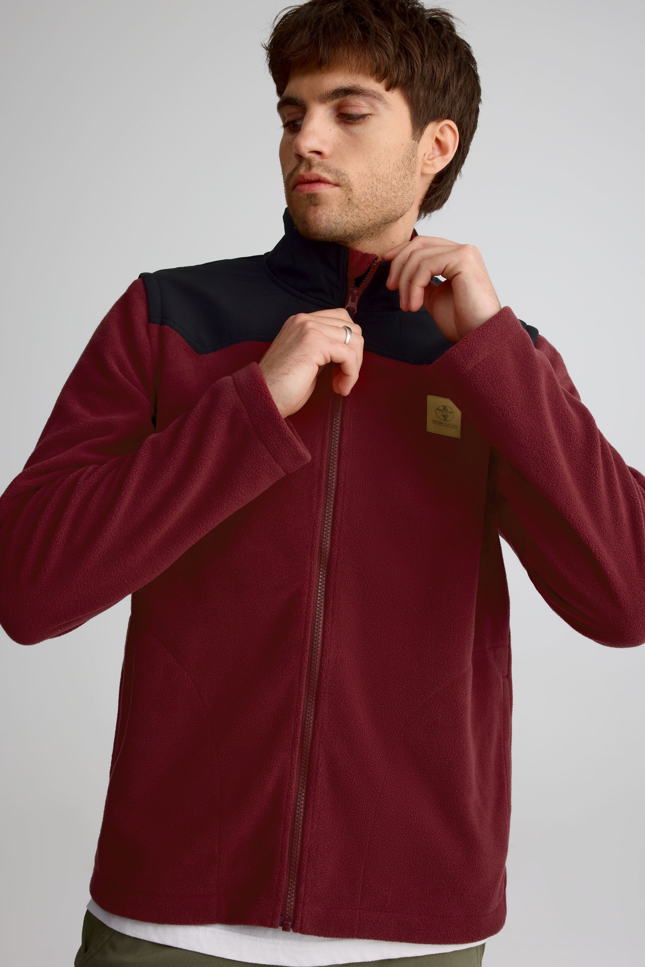 Veste en laine polaire à manches amovibles pour homme