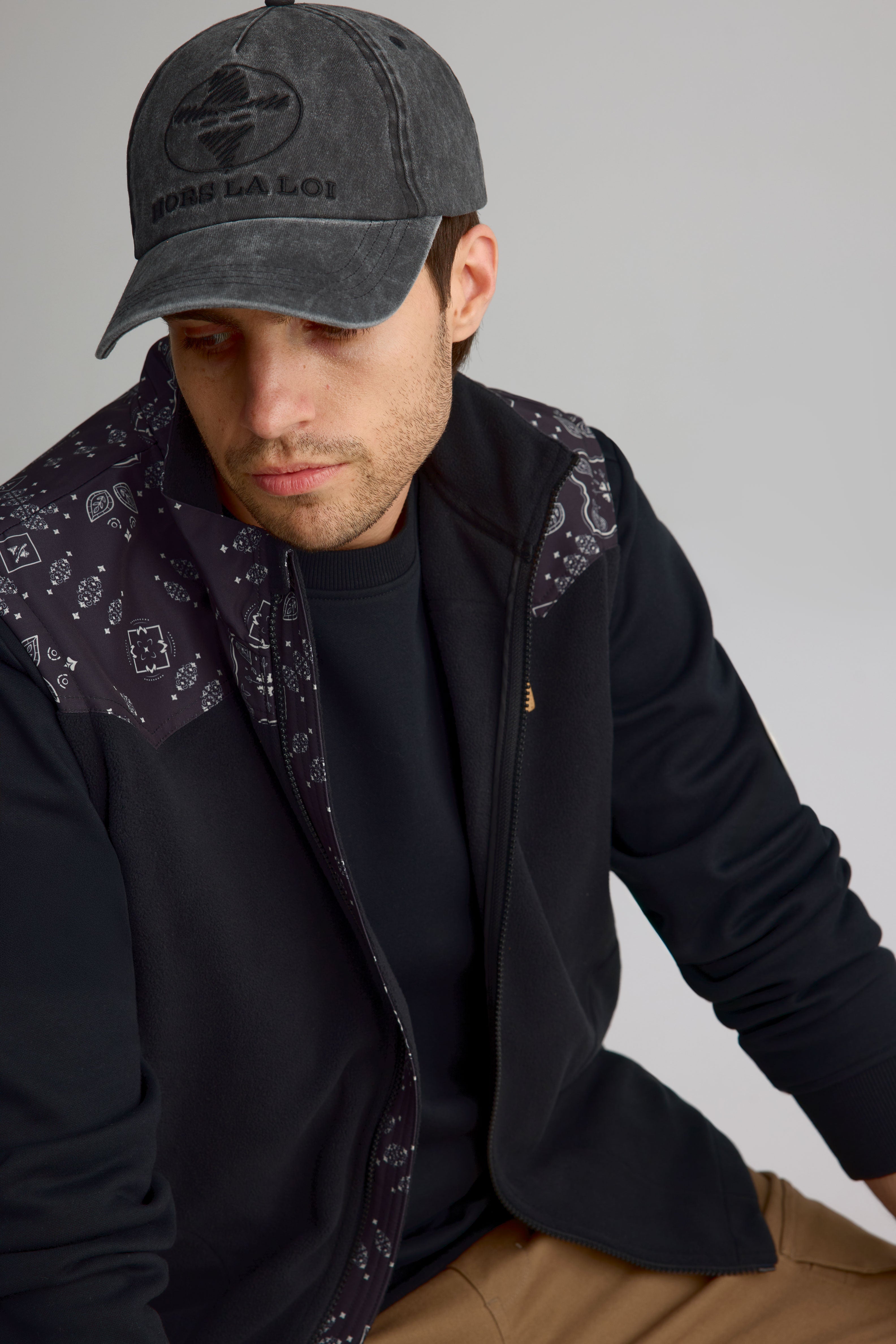 Casquette en twill rétro unisexe à logo