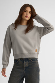 Chandail coton ouaté à col rond pour femme