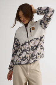Full-zip plush jacket for women