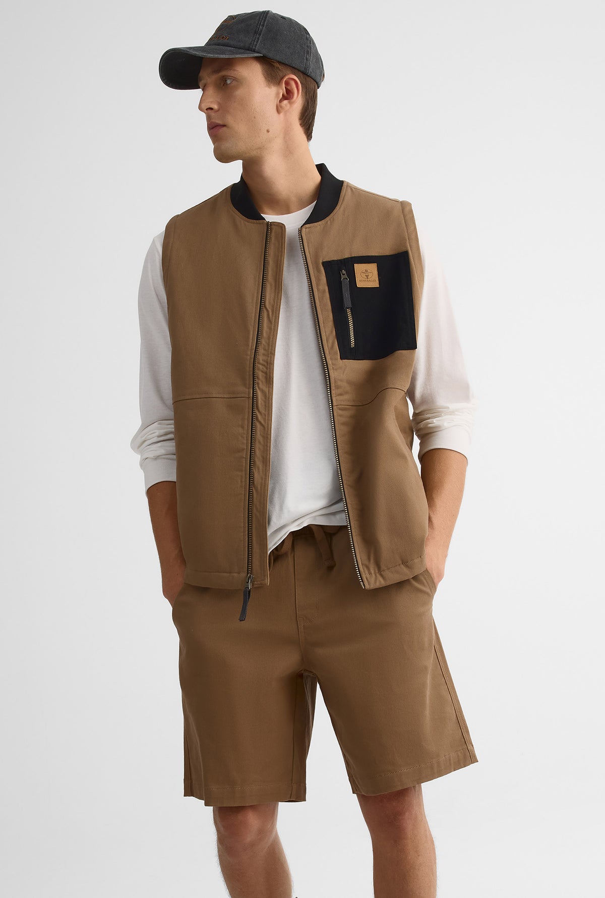 Twill vest for men