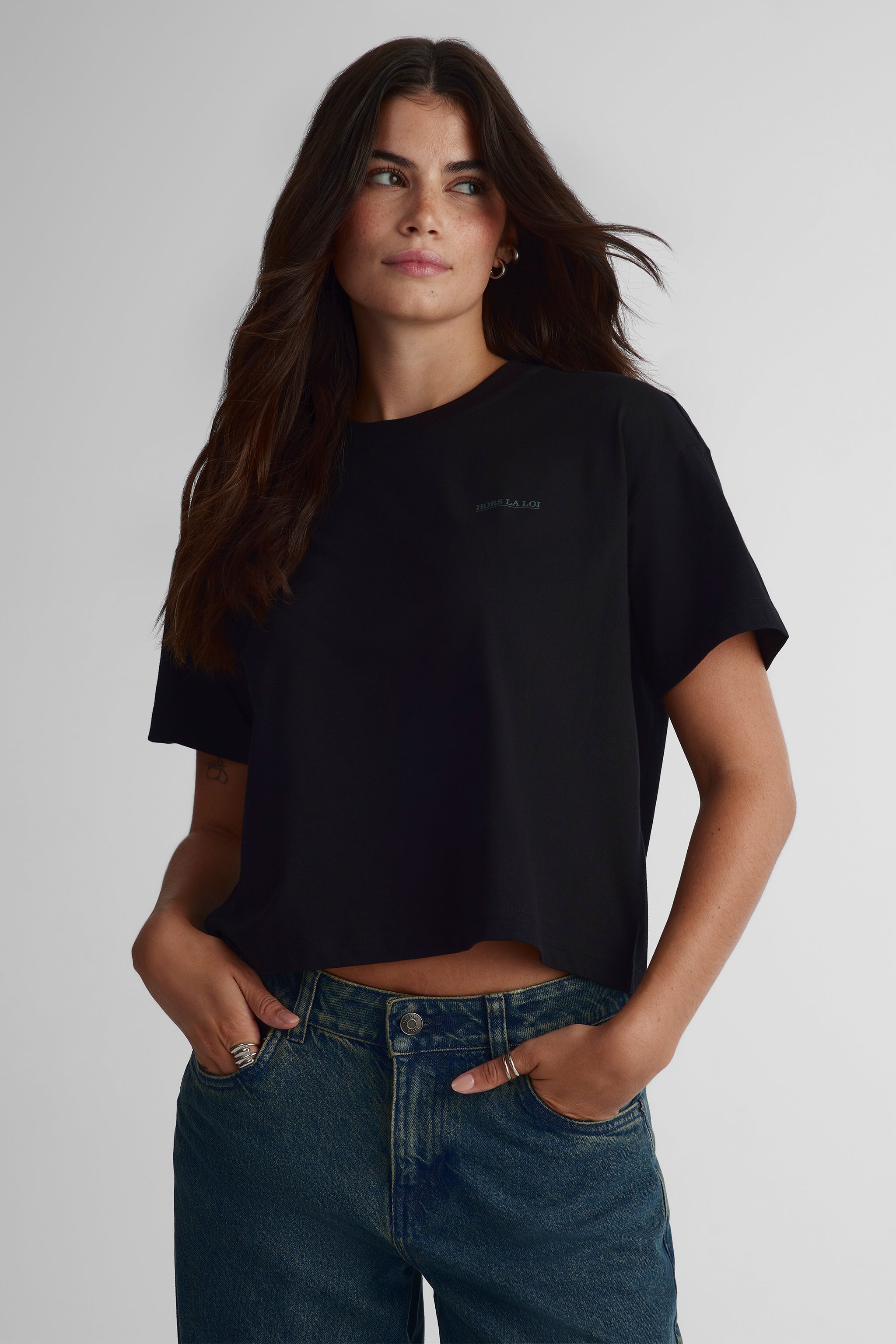T-shirt écourté pour femme