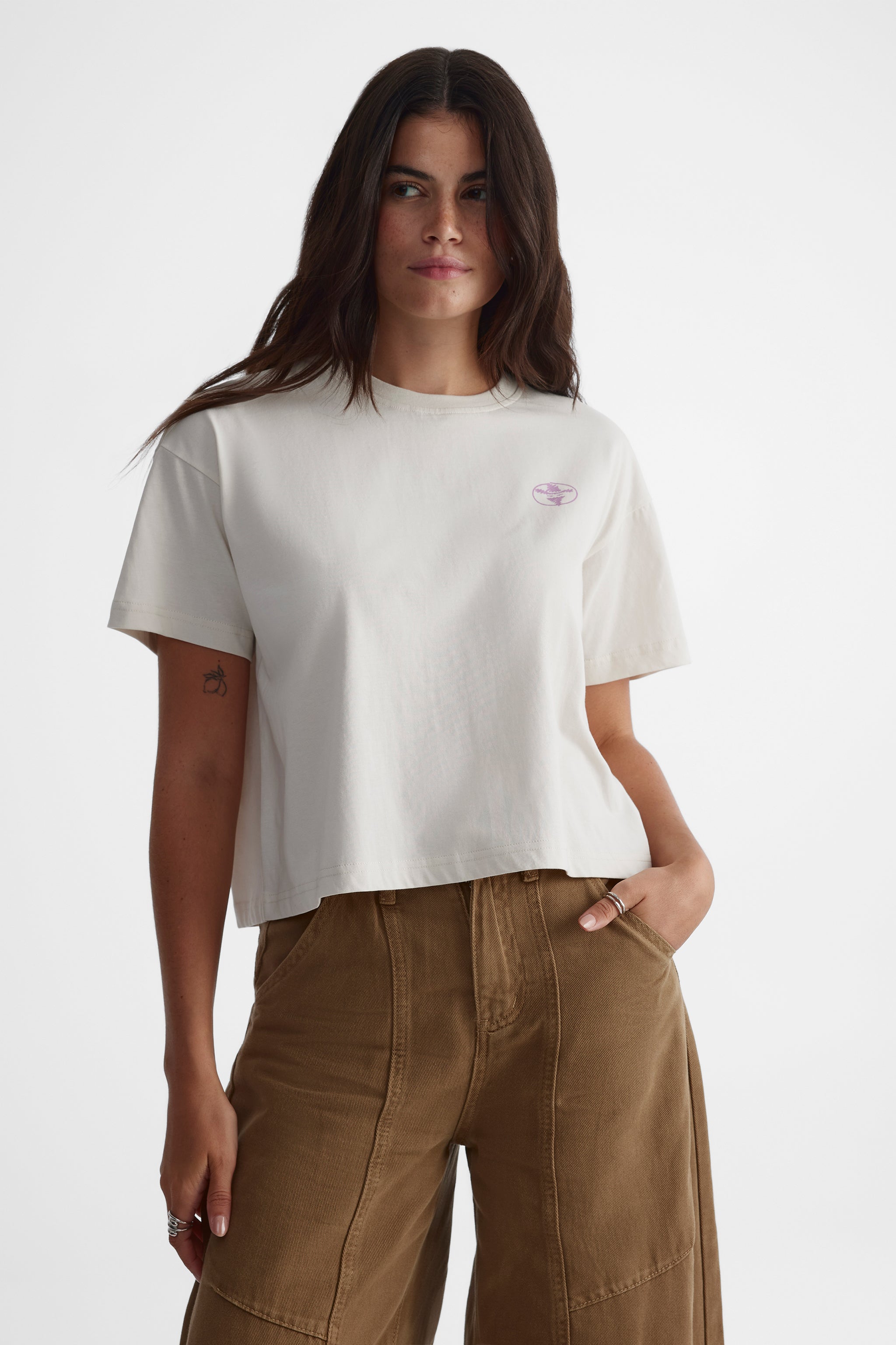 T-shirt écourté pour femme