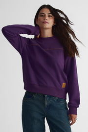 Fleece crewneck sweatshirt for women