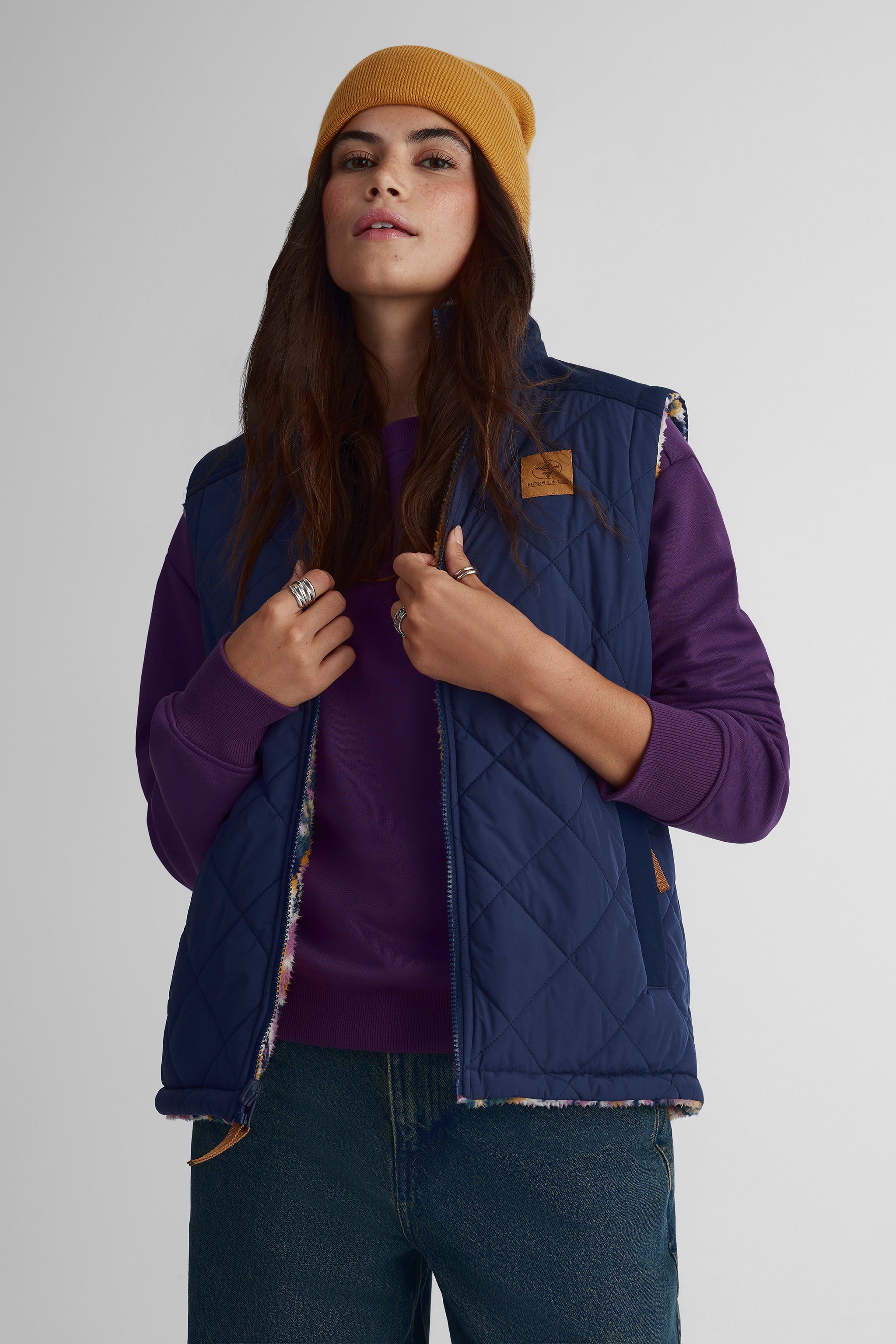 Veste matelassée sans manches pour femme