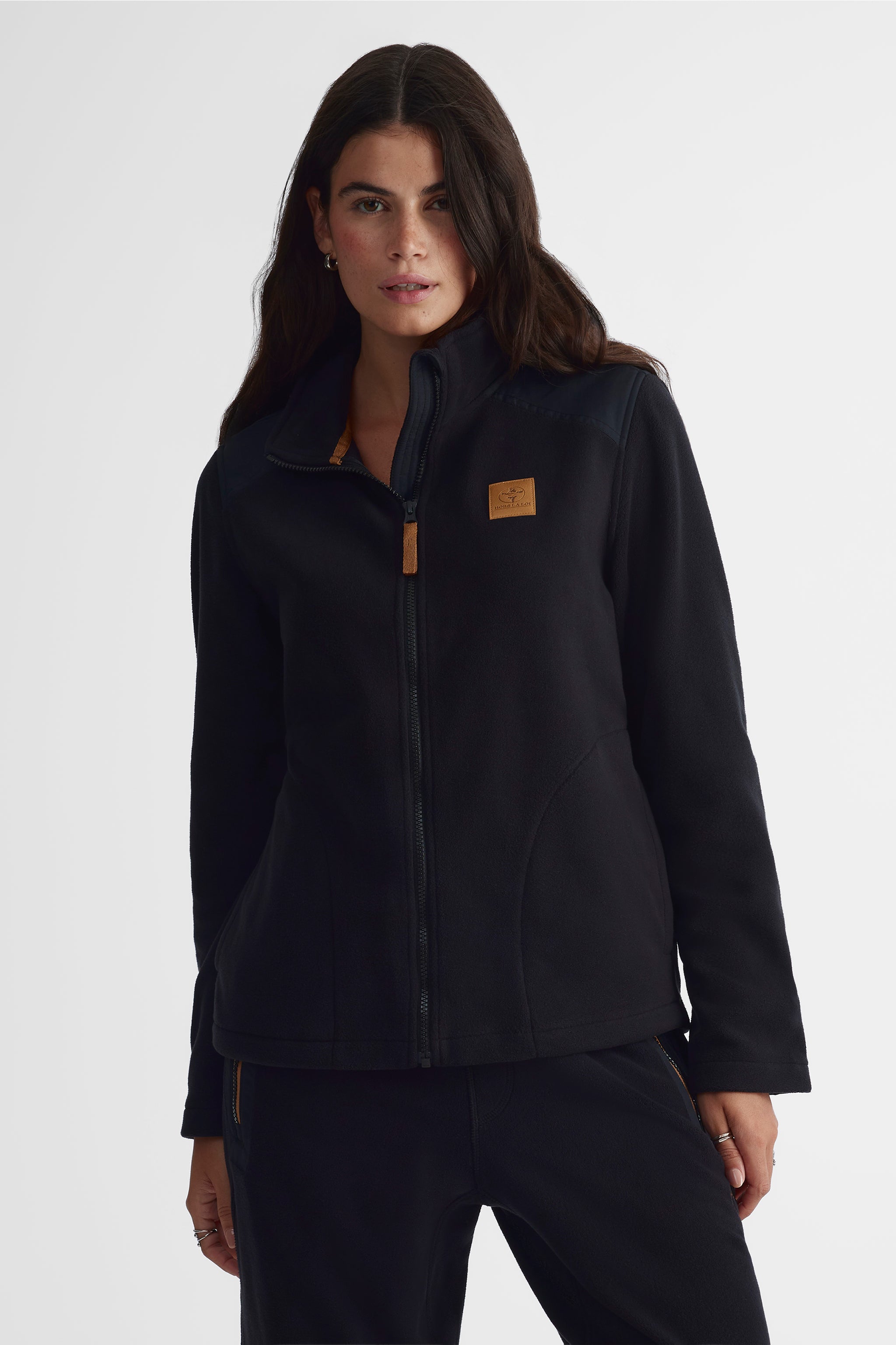 Veste en laine polaire à manches amovibles pour femme