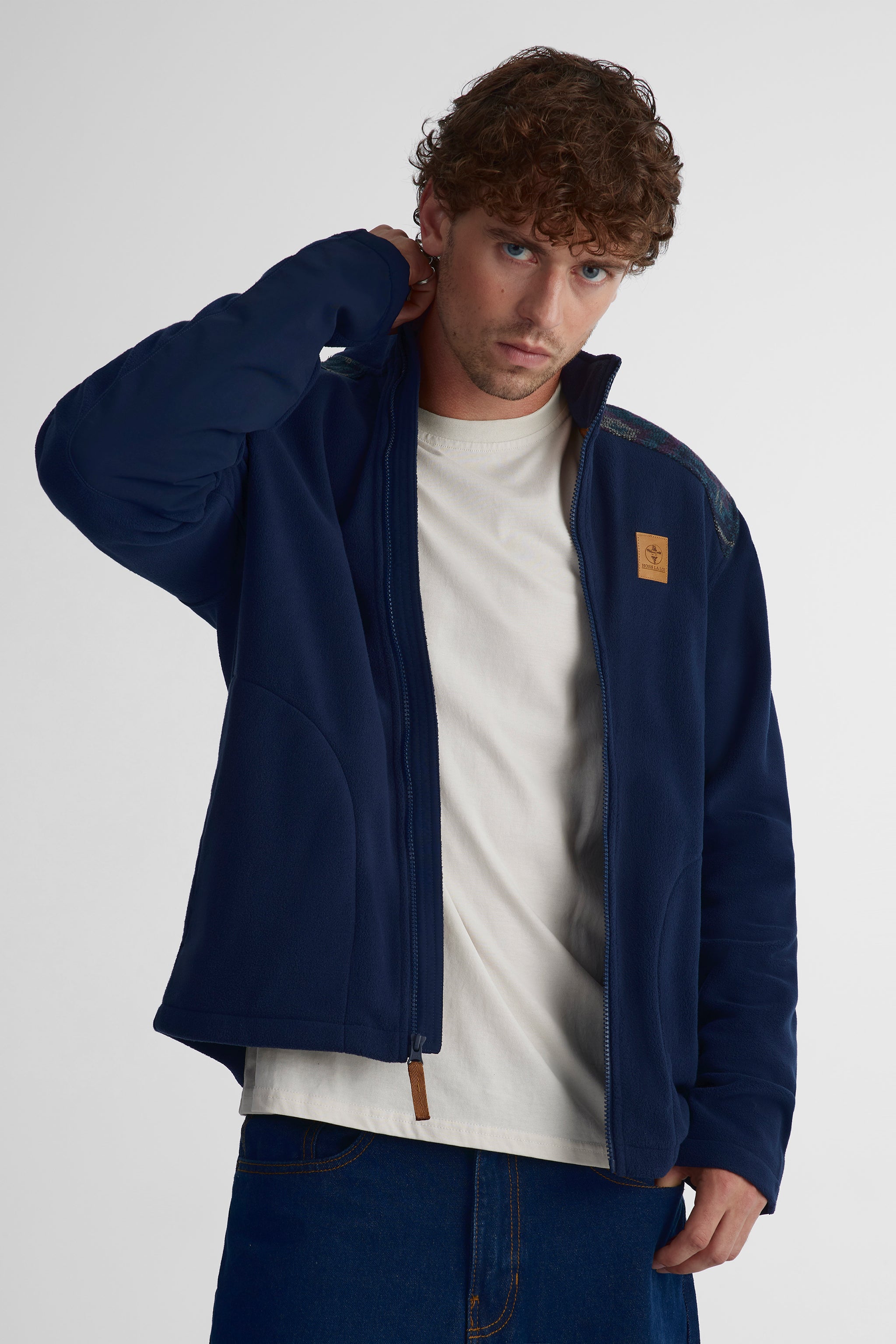 Veste en laine polaire à manches amovibles pour homme