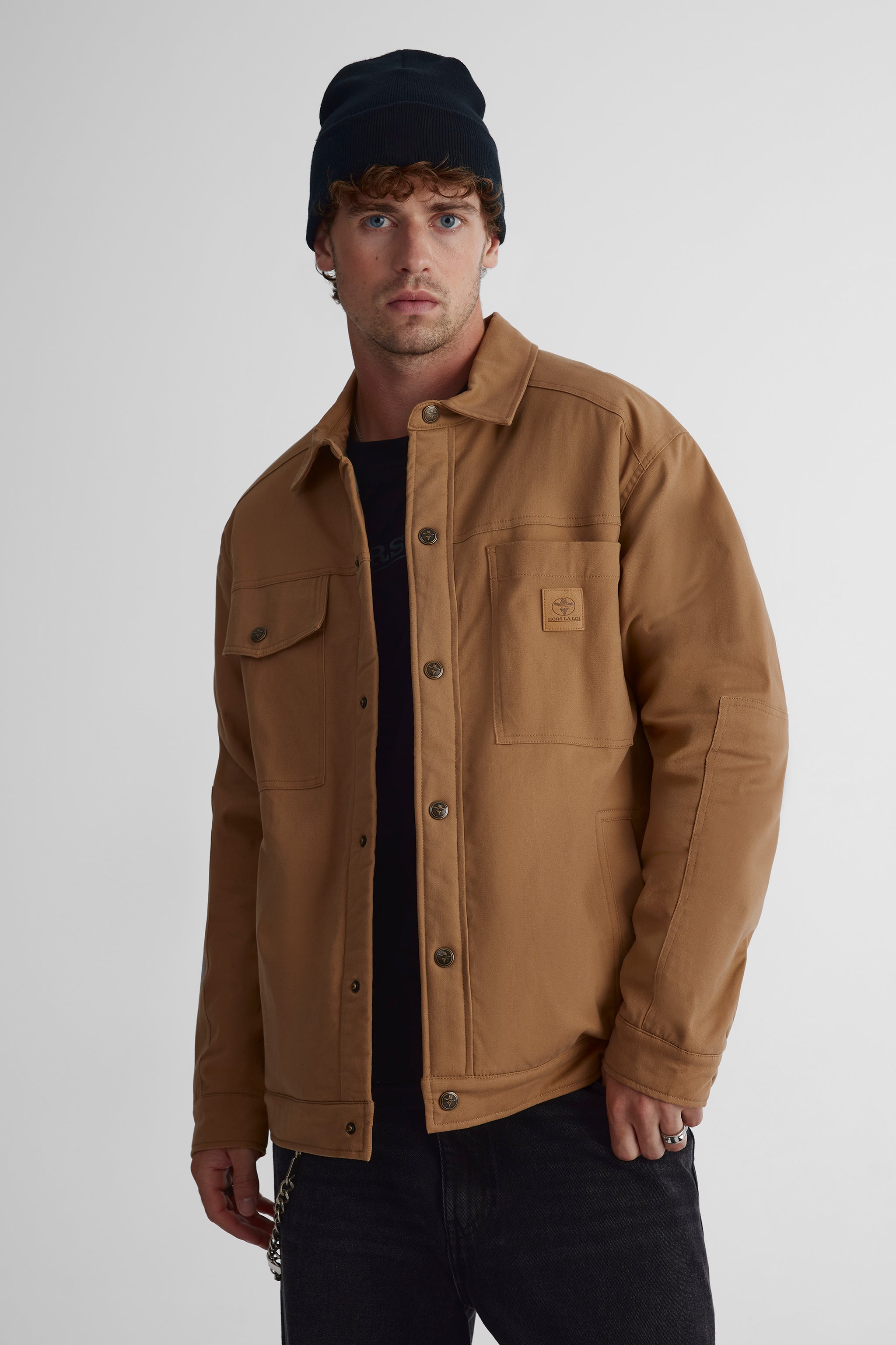 Veste utilitaire doublée en flanelle pour homme
