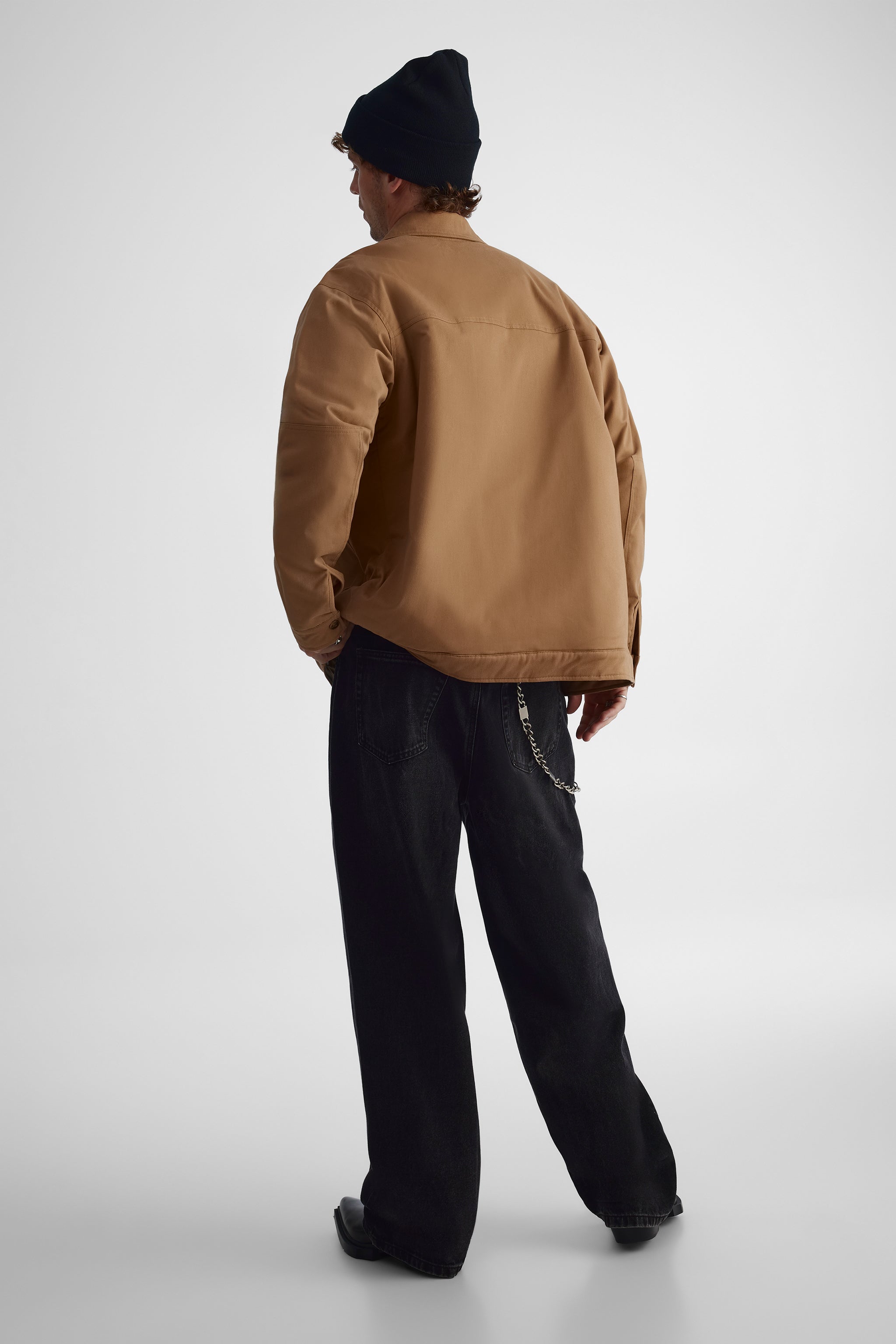 Flannel-lined utility jacket for men