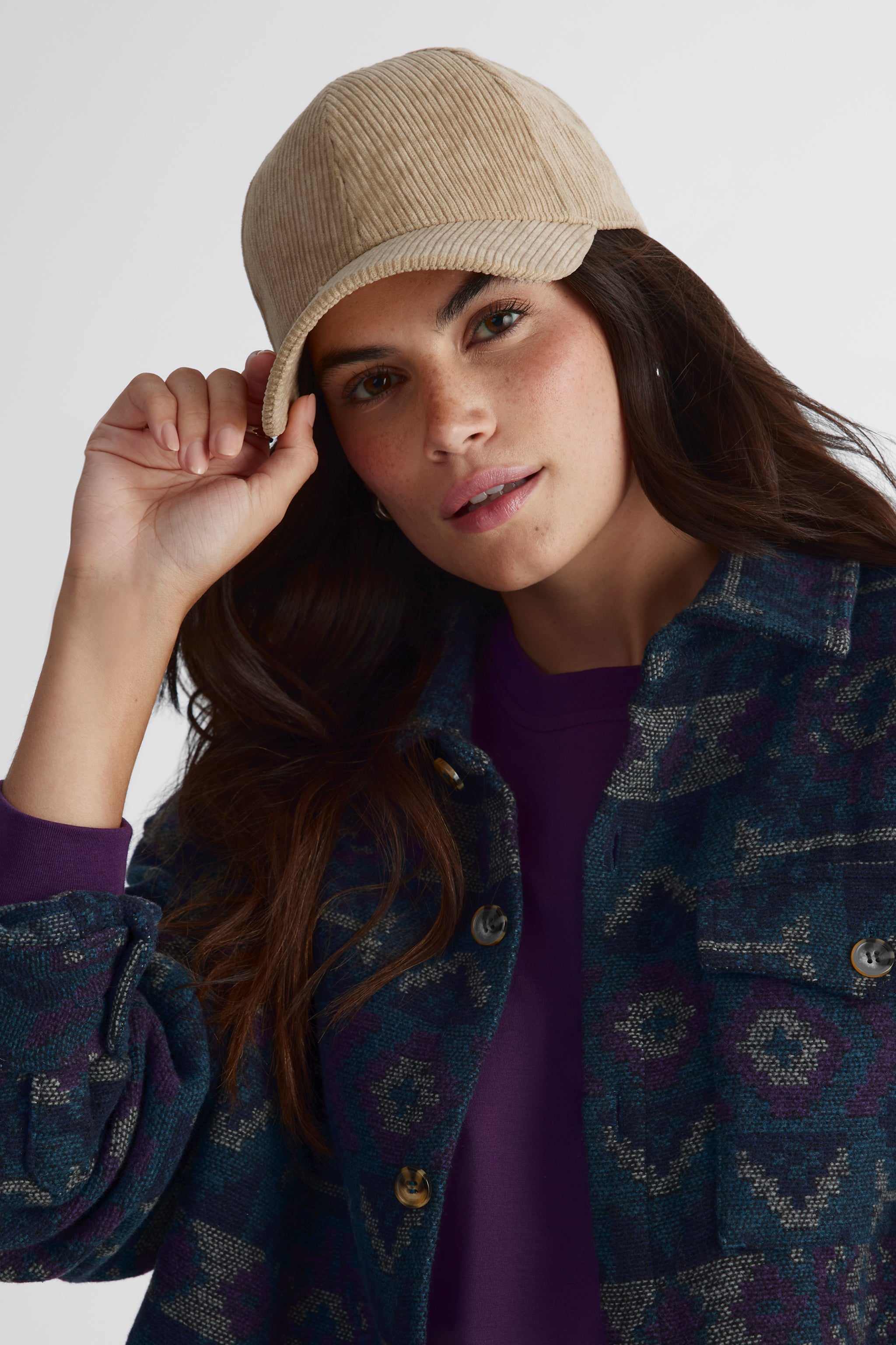 Casquette unisexe en velours côtelé